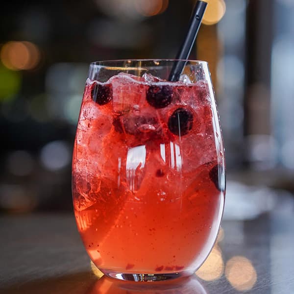 Signature blackberry cocktail at Sparkly Restaurant