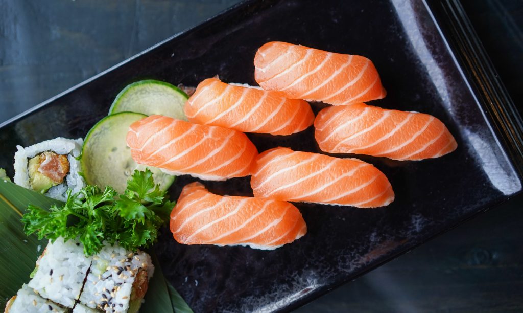 View of delicious Sushi at Sparkly Restaurant in Vaughan, Ontario