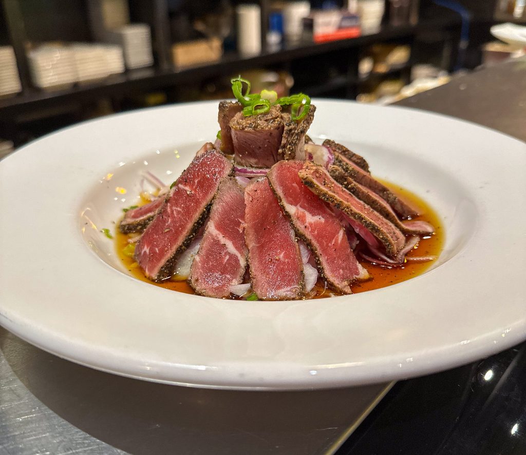 Beef Tataki perfect summer protein at Sparkly Japanese & Thai in Woodbridge, Ontario