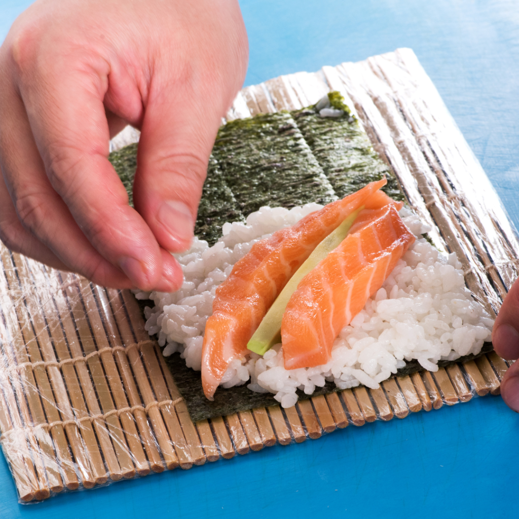 Temaki being prepared, Sparkly Japanese & Thai Restaurant in Vaughan, Ontario