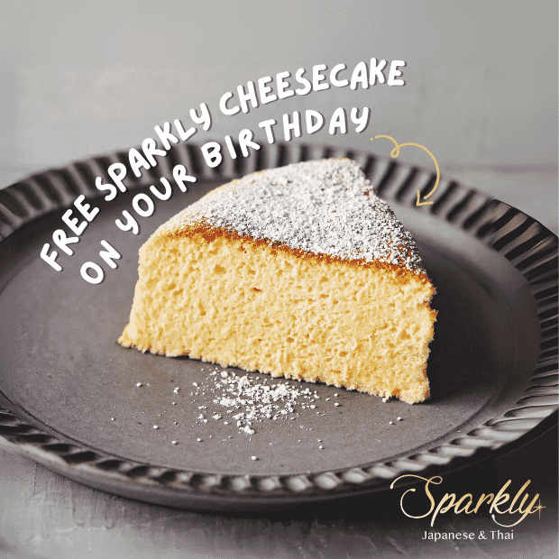 Sparkly Japense & Thai Birthday Cheesecake